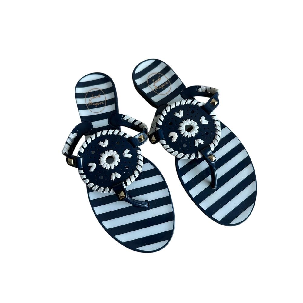 Jack Rogers Striped Georgica Jelly Midnight Blue White 6